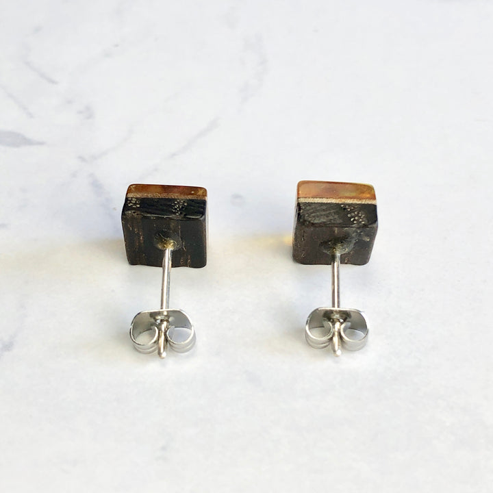 琥珀ピアス(バルティックアンバー):B-1