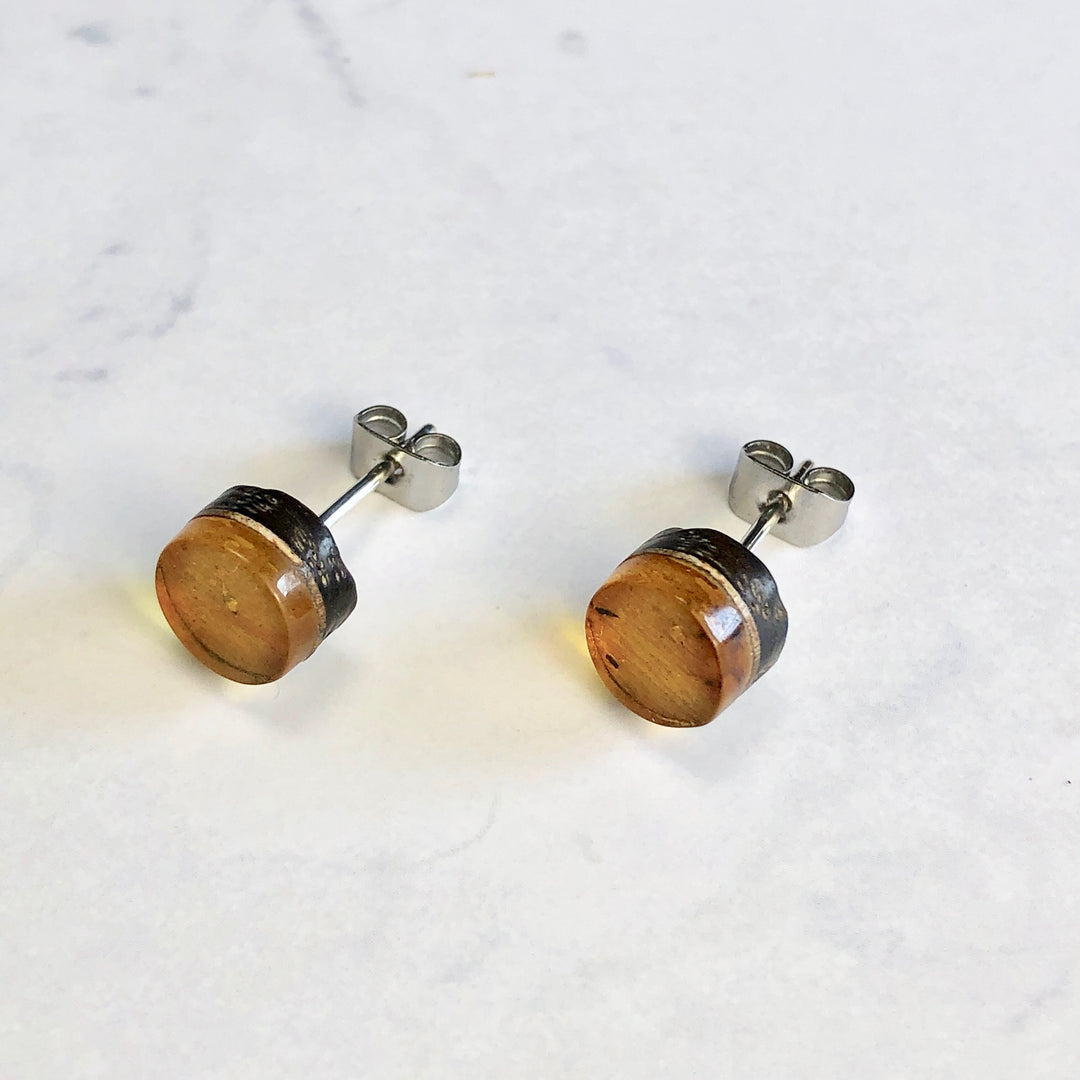 琥珀ピアス(バルティックアンバー):B-6