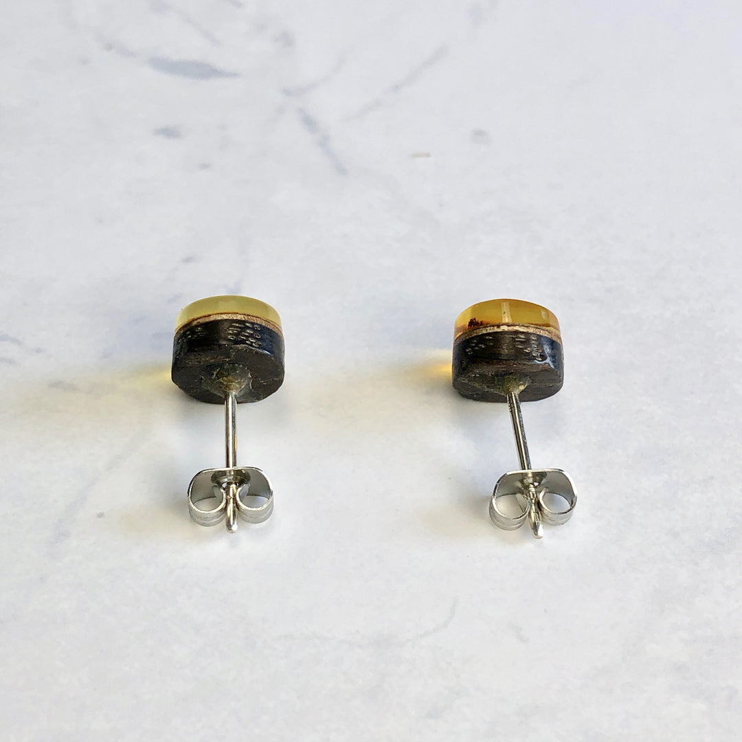 琥珀ピアス(バルティックアンバー):B-6