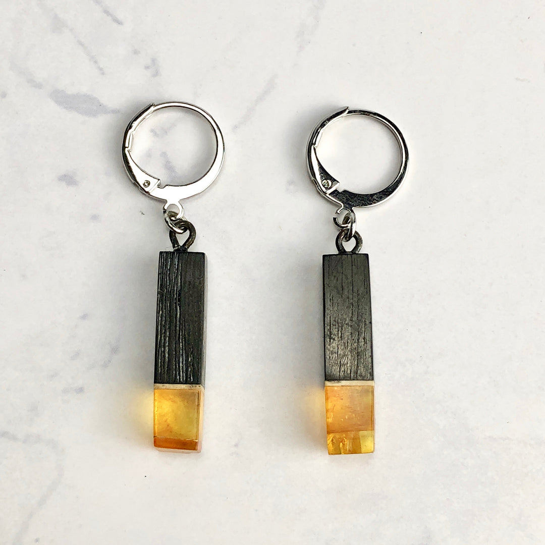 琥珀ピアス(バルティックアンバー):C-2