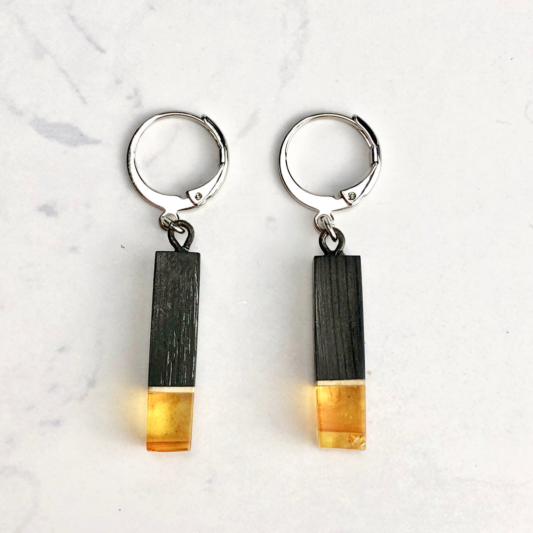 琥珀ピアス(バルティックアンバー):C-2