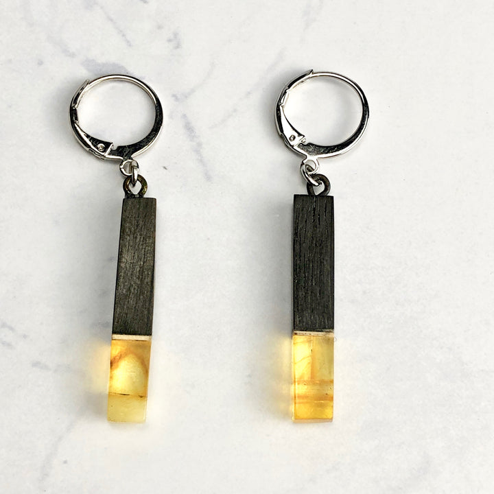 琥珀ピアス(バルティックアンバー):C-3