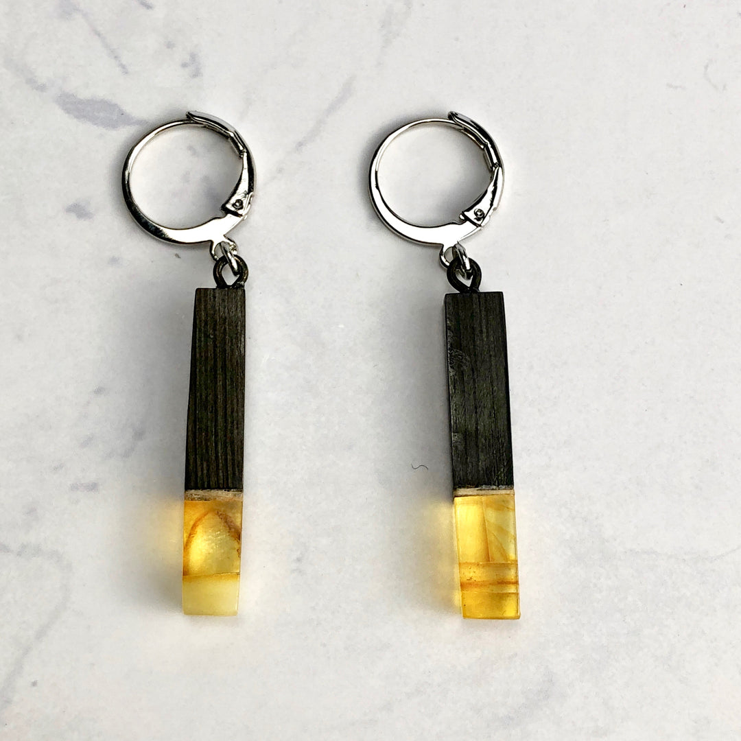 琥珀ピアス(バルティックアンバー):C-3