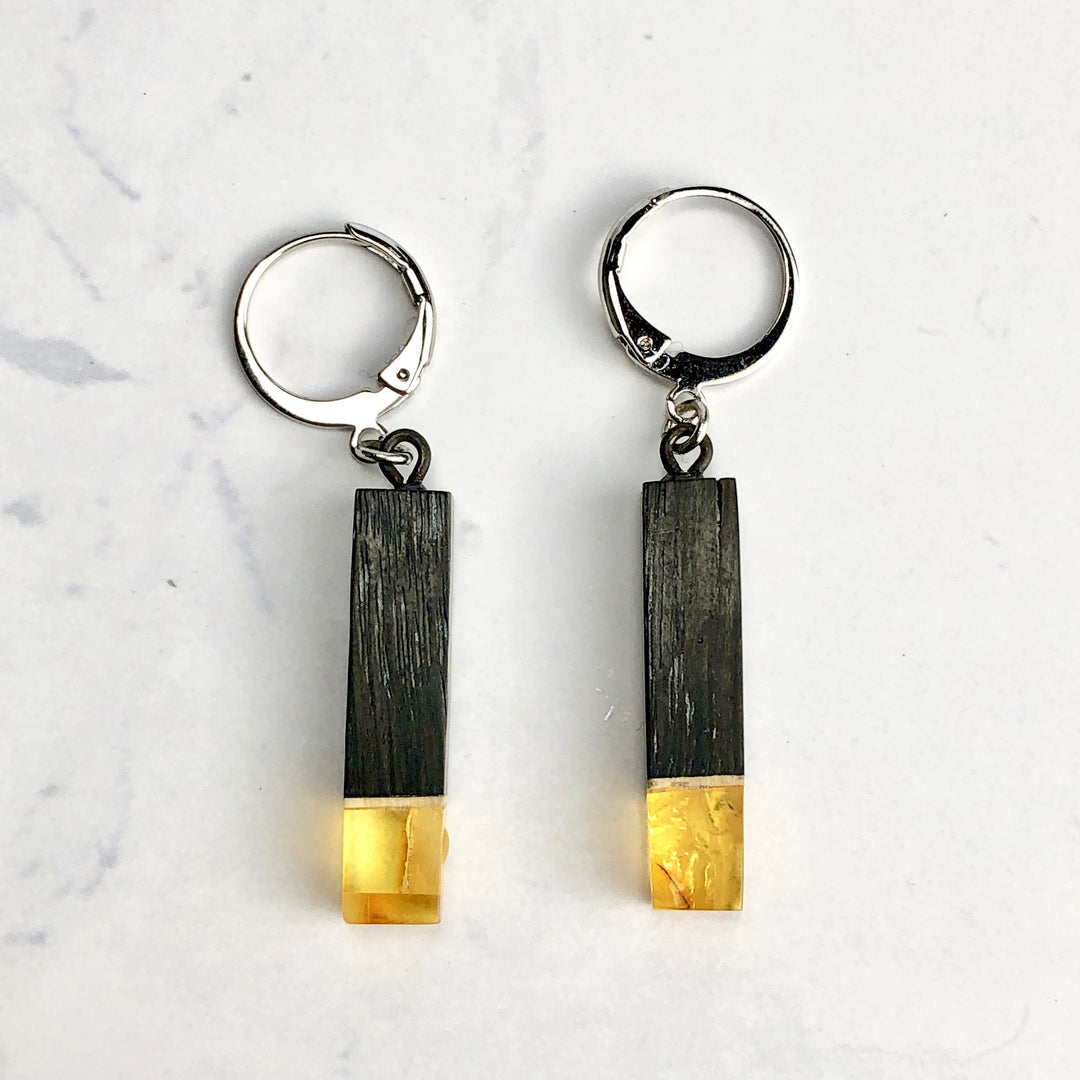 琥珀ピアス(バルティックアンバー):C-4