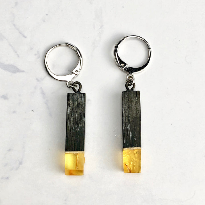 琥珀ピアス(バルティックアンバー):C-4