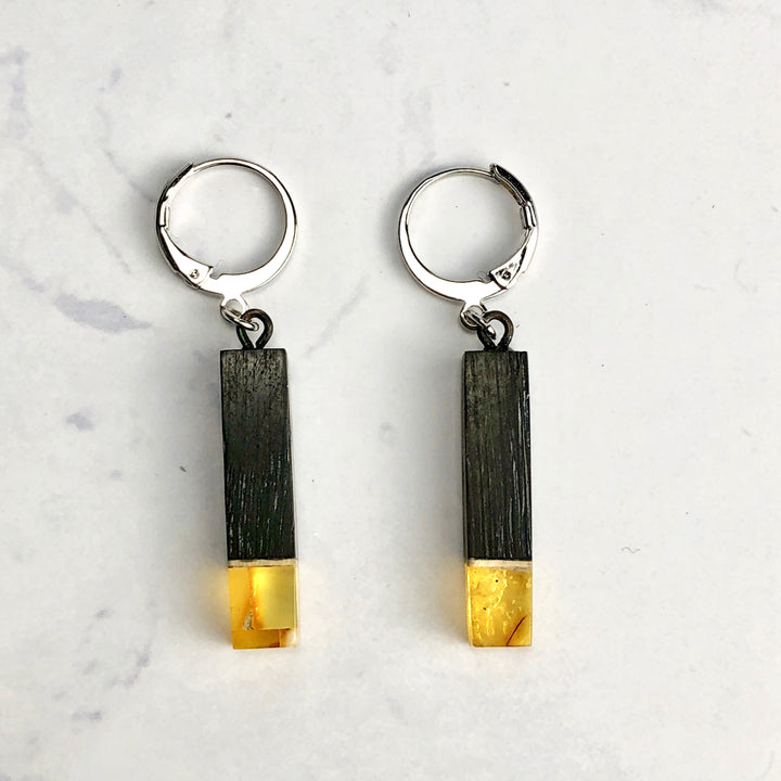 琥珀ピアス(バルティックアンバー):C-4