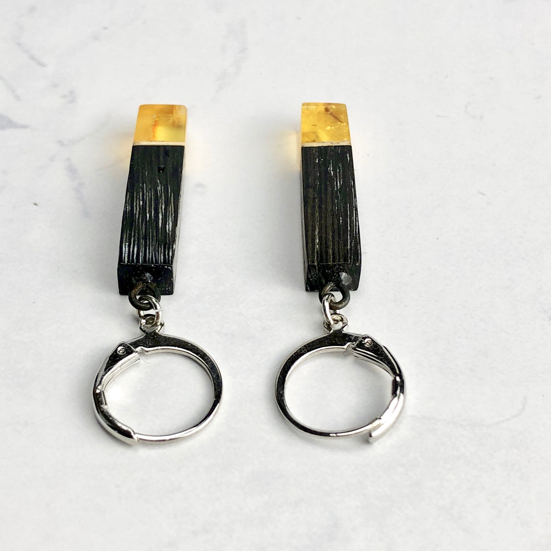 琥珀ピアス(バルティックアンバー):C-4