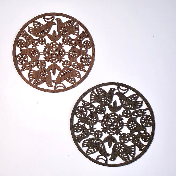 Etno Design フェルトコースター「Song of a Clary Sage(セージと小鳥)」