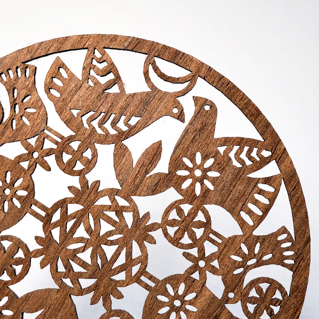 Etno Design フェルトコースター「Song of a Clary Sage(セージと小鳥)」