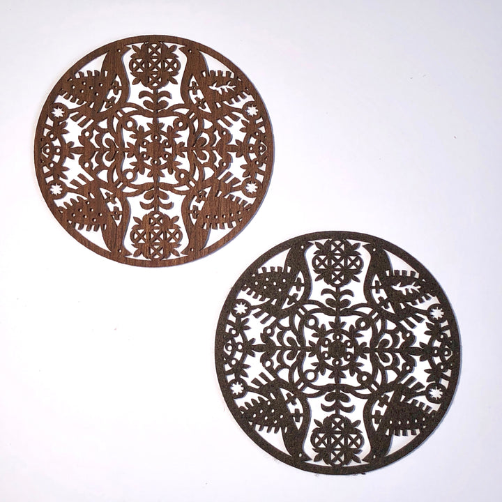 Etno Design フェルトコースター「Linen Lylioj(リネンと小鳥)」