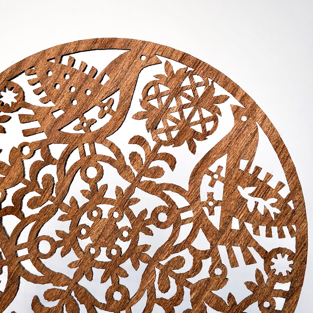 Etno Design フェルトコースター「Linen Lylioj(リネンと小鳥)」