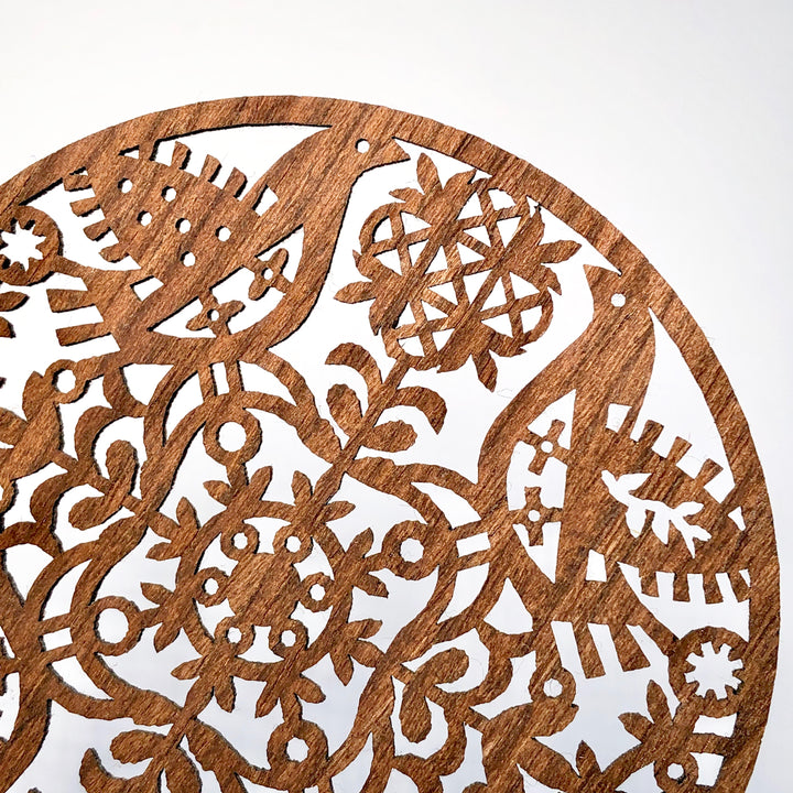 Etno Design フェルトコースター「Linen Lylioj(リネンと小鳥)」