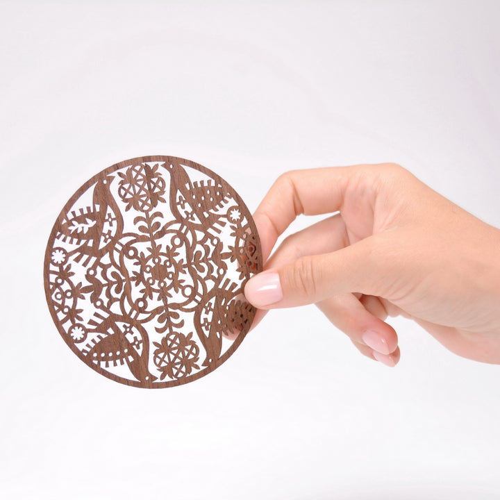 Etno Design フェルトコースター「Linen Lylioj(リネンと小鳥)」