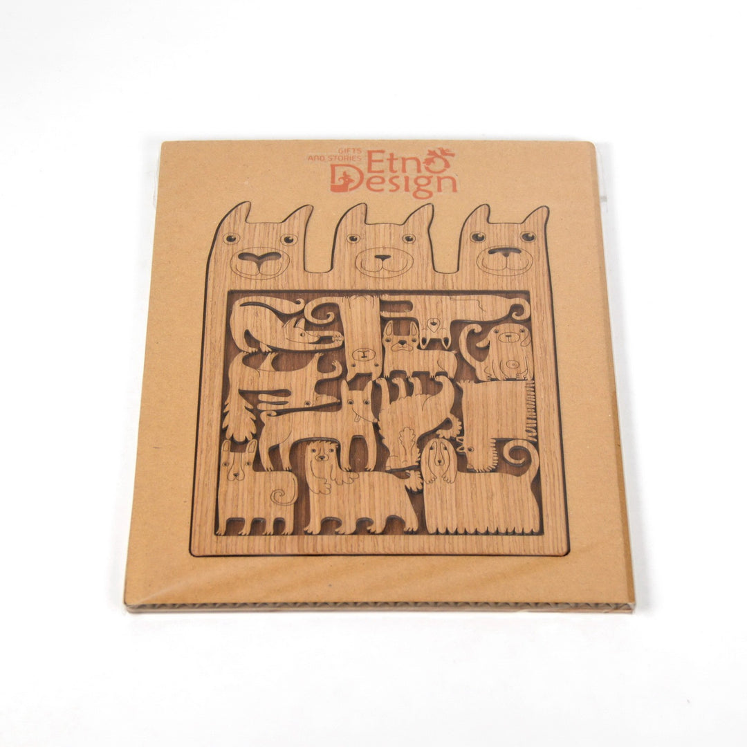 Etno Design 木製TWO-WAYパズル「Loving Dogs(イヌ)」
