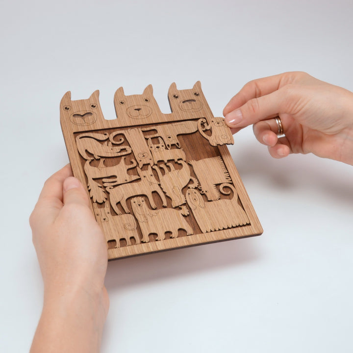 Etno Design 木製TWO-WAYパズル「Loving Dogs(イヌ)」