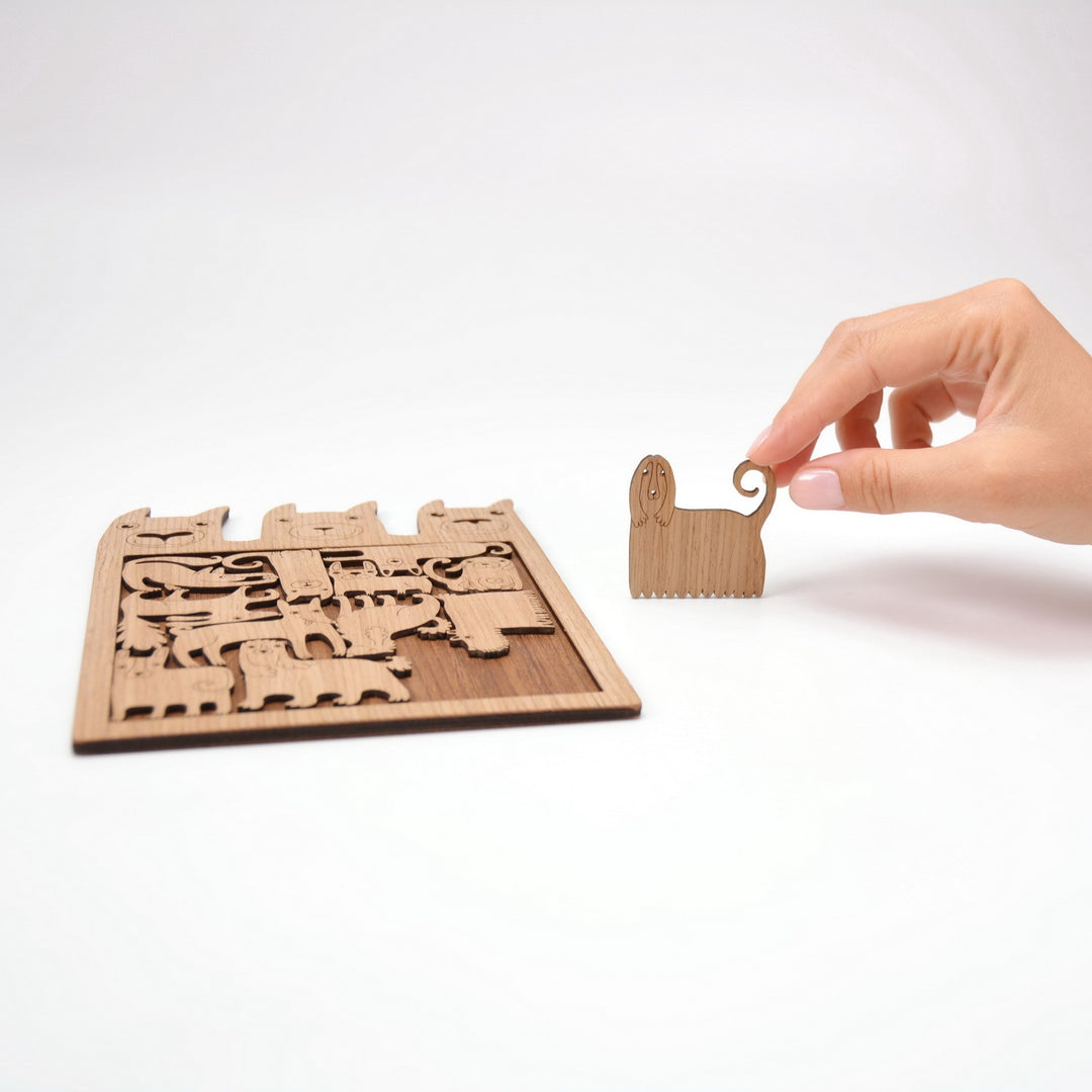 Etno Design 木製TWO-WAYパズル「Loving Dogs(イヌ)」