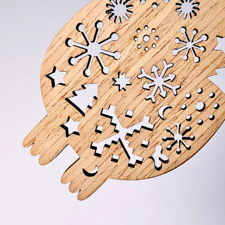 Etno Design 木製オーナメント「Bunny with a So Big Armful of Greetings(スマイルバニー)」