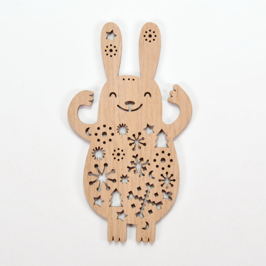 Etno Design 木製オーナメント「Bunny with a So Big Armful of Greetings(スマイルバニー)」