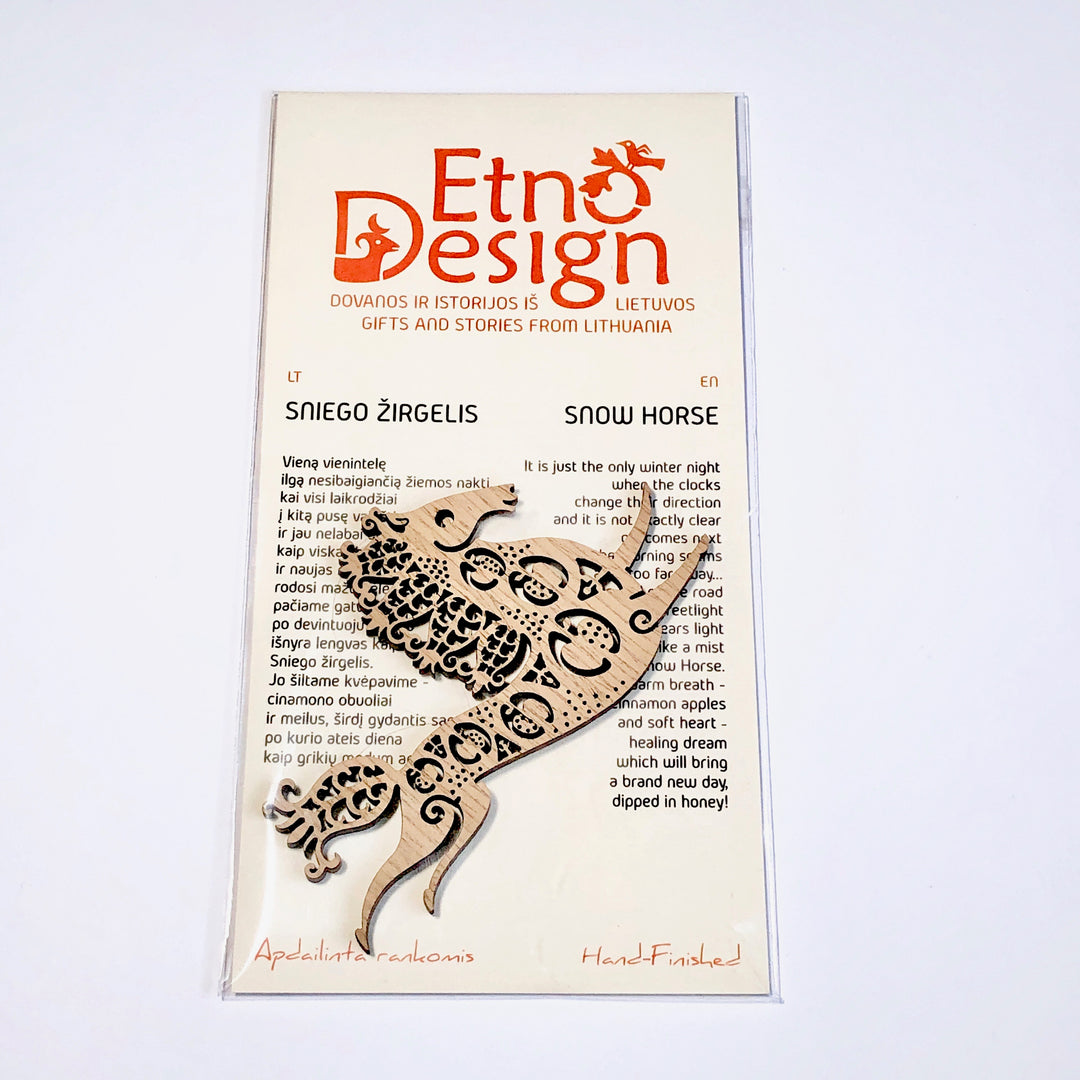Etno Design 木製オーナメント「Snow Horse(ウマ)」