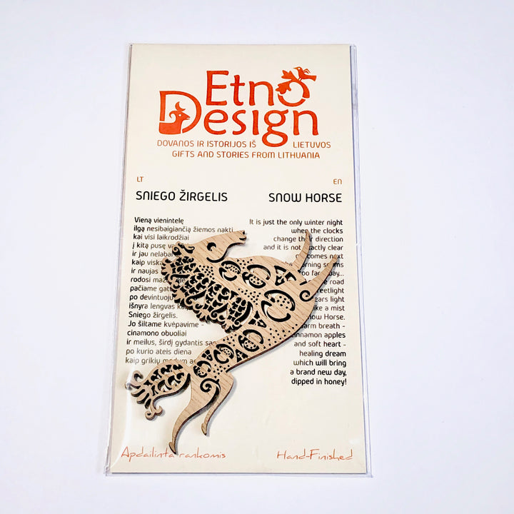 Etno Design 木製オーナメント「Snow Horse(ウマ)」