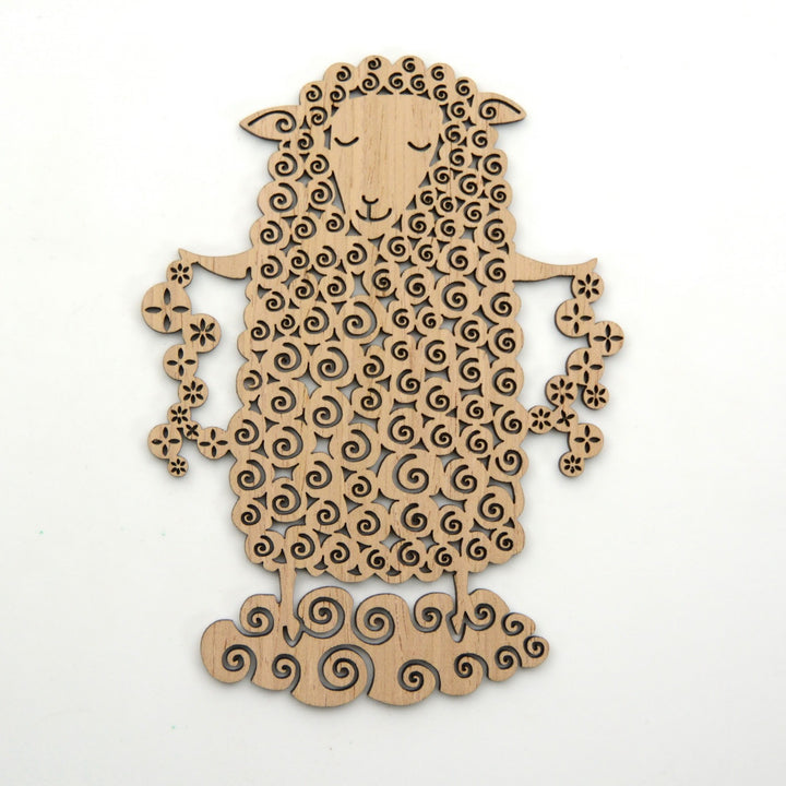 Etno Design 木製オーナメント「Conversation with a Sleeping Sheep(ヒツジ)」