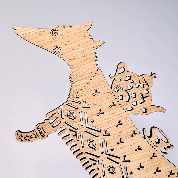 Etno Design 木製オーナメント「A Wolf of the Cloud (オオカミ)」