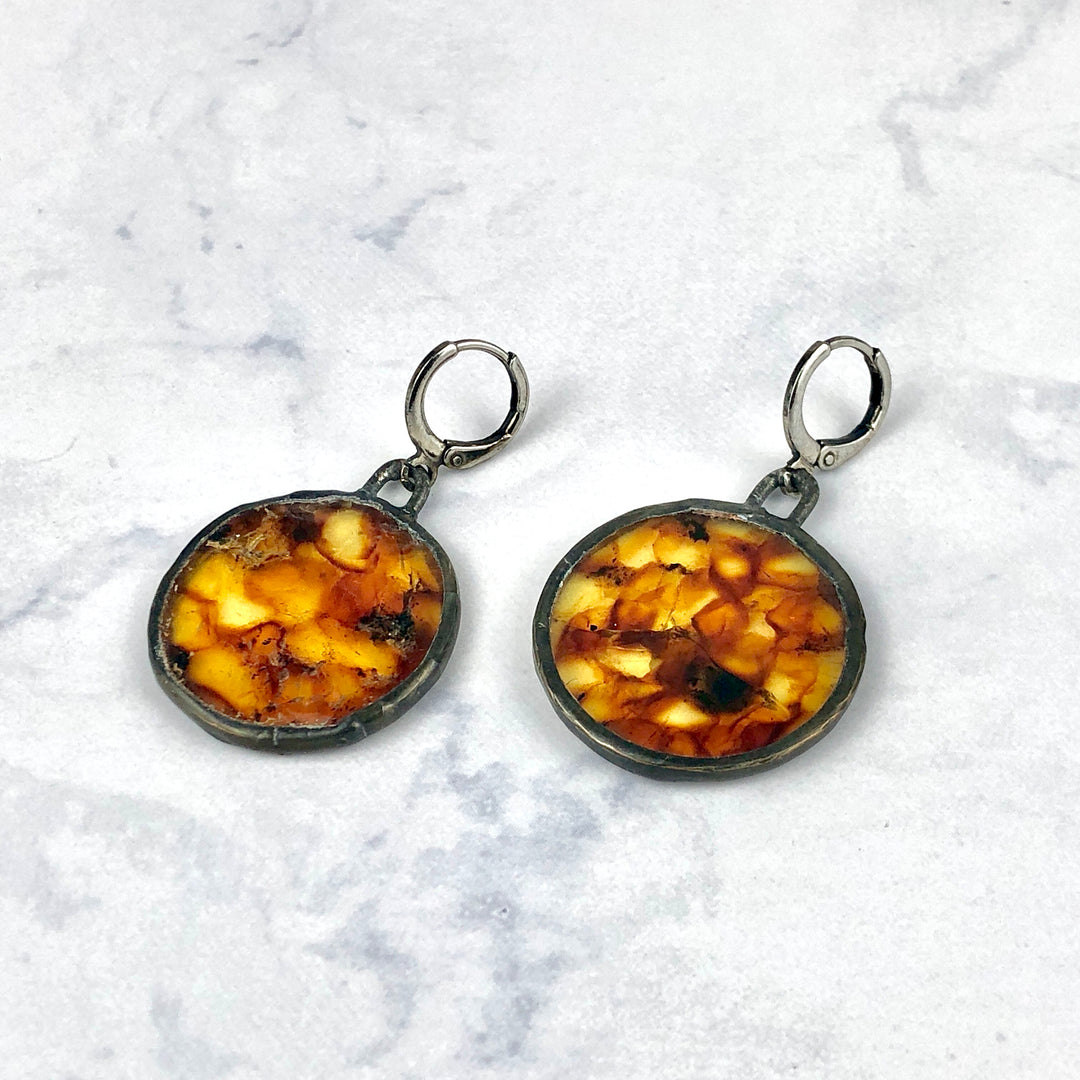 Amber earrings (Baltic amber): E-2