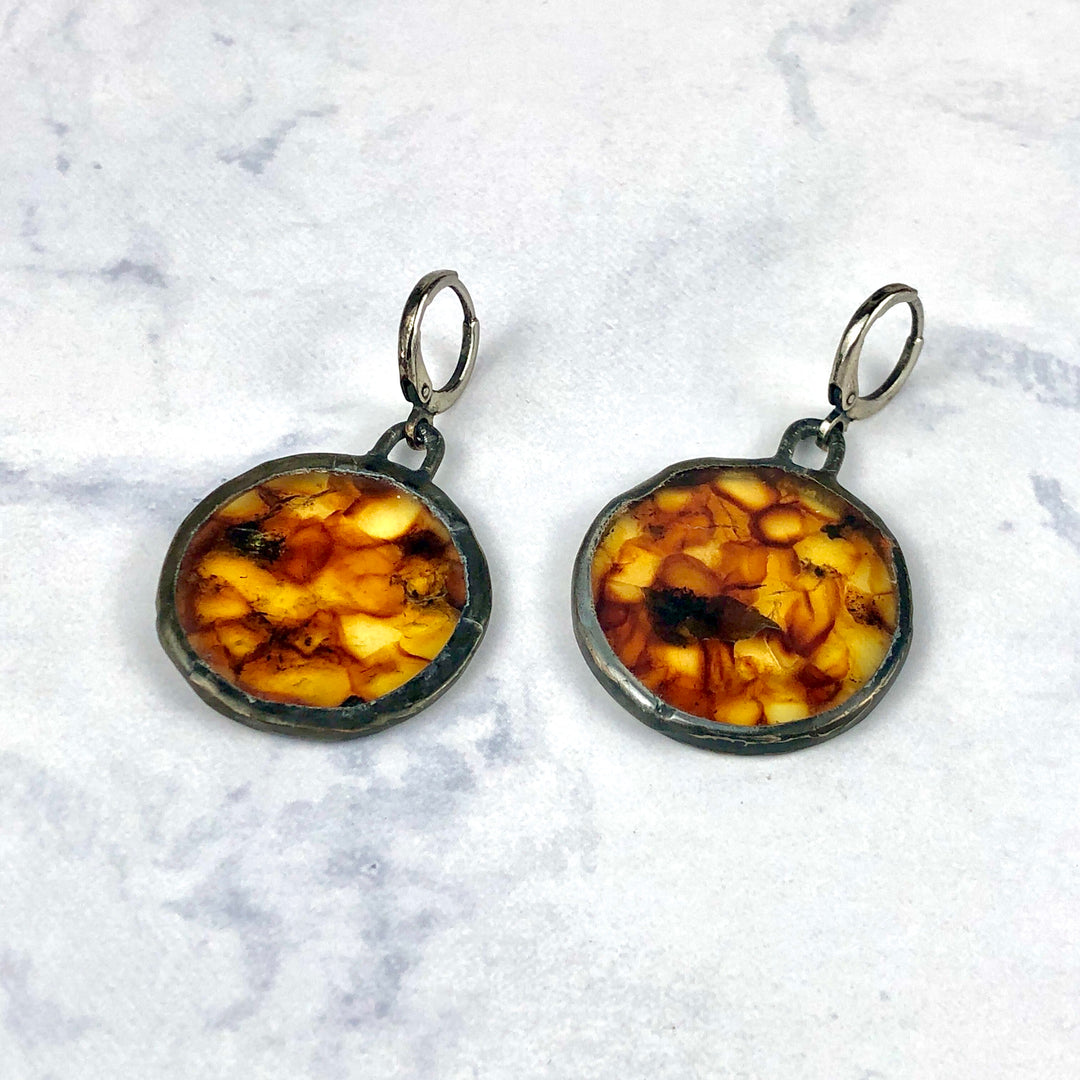 Amber earrings (Baltic amber): E-2