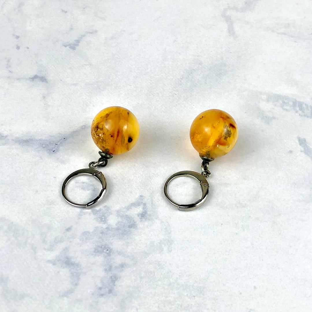 Amber earrings (Baltic amber): E-3