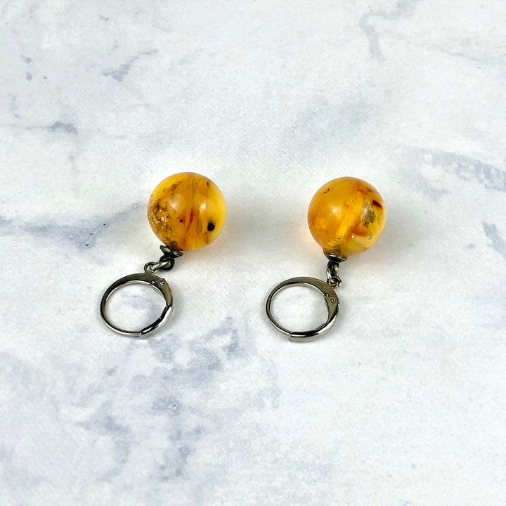 Amber earrings (Baltic amber): E-3