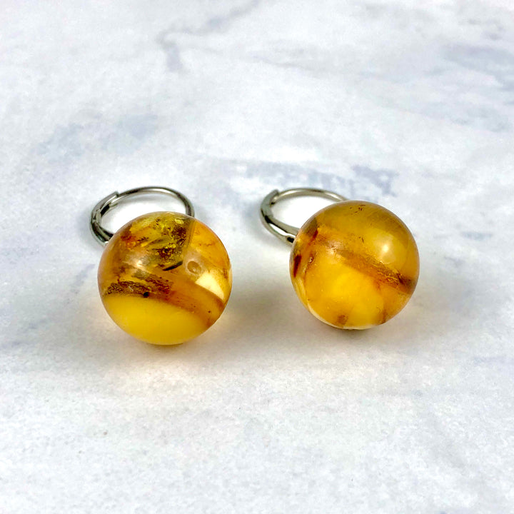 Amber earrings (Baltic amber): E-3