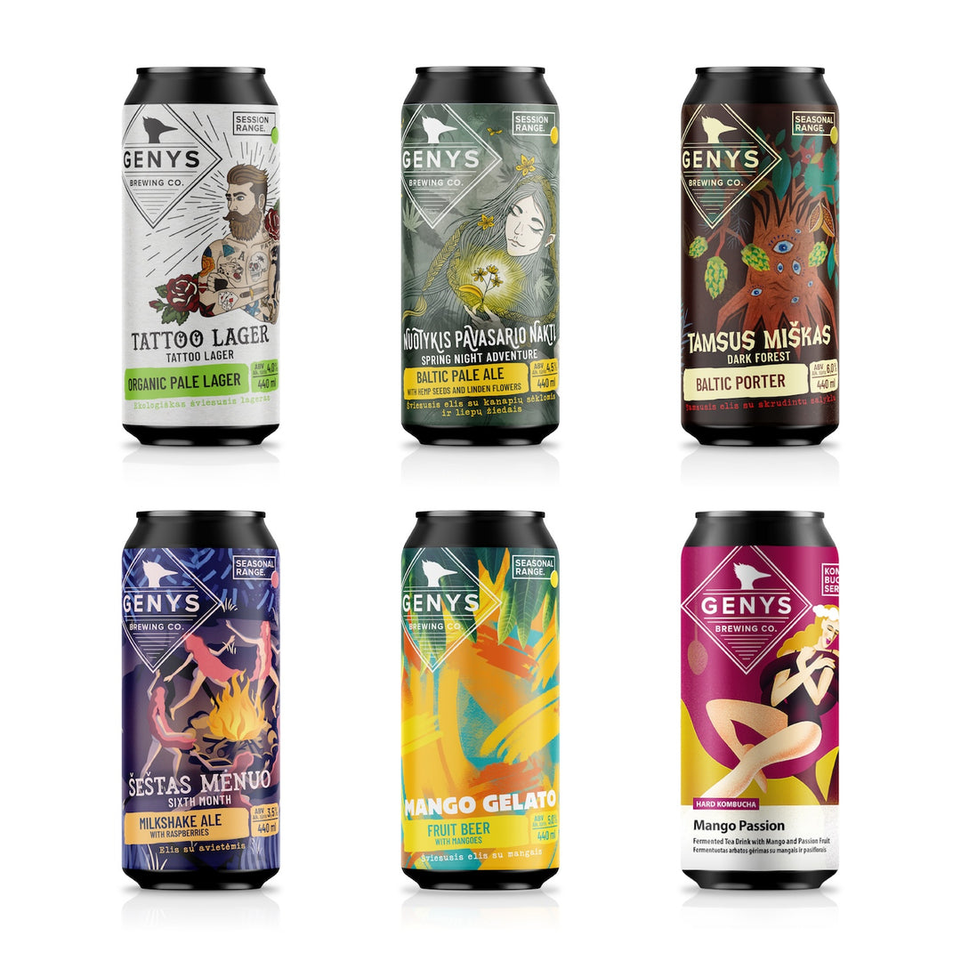【有償サンプル】GENYSクラフトビール＆ハードコンブチャ 6本セット