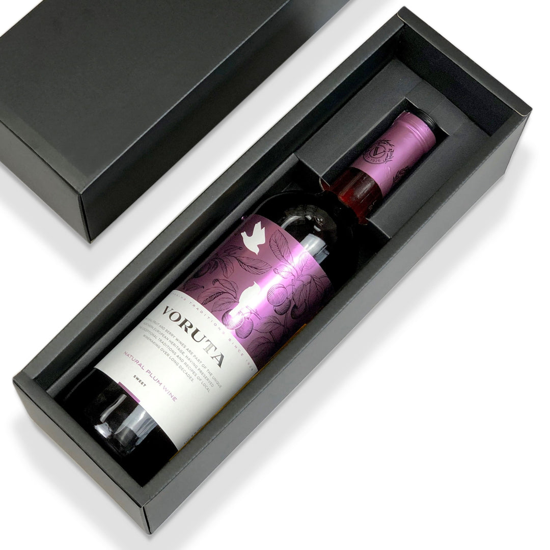 Gift: Voruta Plum Fruit Wine Single Bottle Box - ギフト：フルーツワイン「ヴォルタ・プラム」１本箱