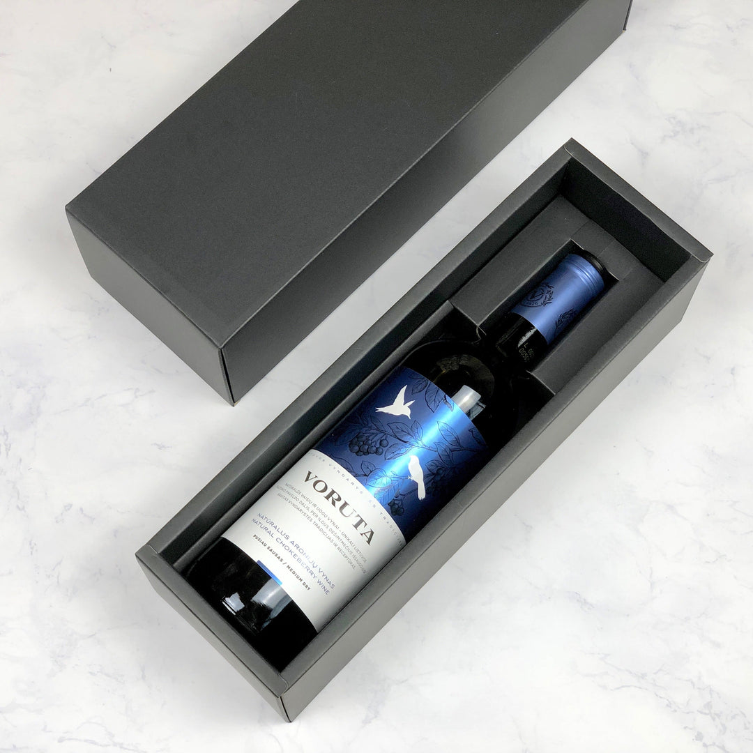 Gift: Voruta Chokeberry Fruit Wine Single Bottle Box - ギフト：フルーツワイン「ヴォルタ・チョークベリー」１本箱