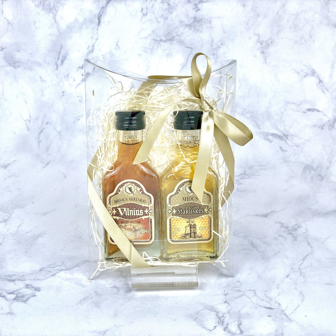 Set of 2 miniature bottles of mead and mead nectar (12%&25%)