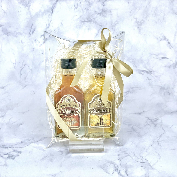 Set of 2 miniature bottles of mead and mead nectar (12%&25%)