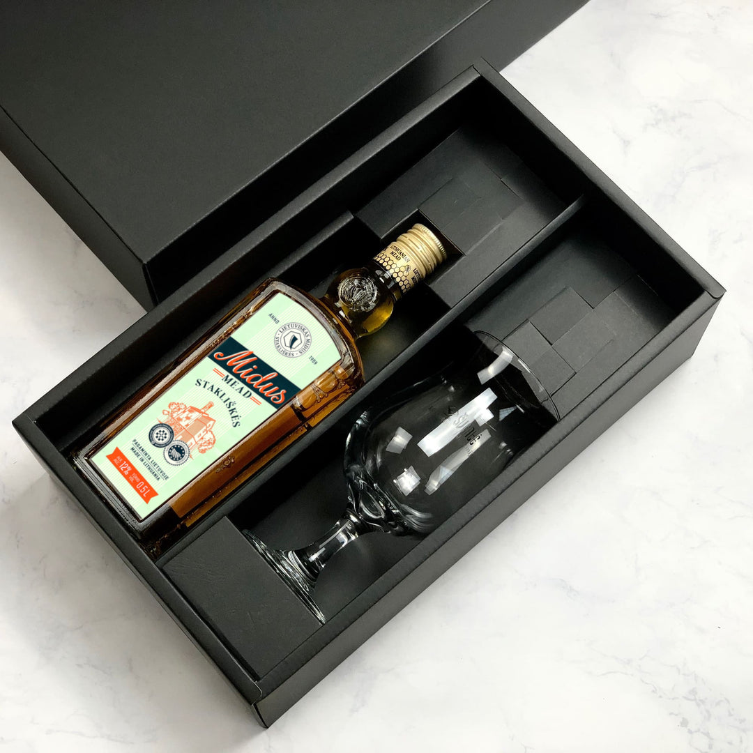 Gift: Stakliškės Mead & Branded Goblet Box Set - ギフト：ミード「スタクリシュケス」＆ロゴ入りゴブレット２本箱