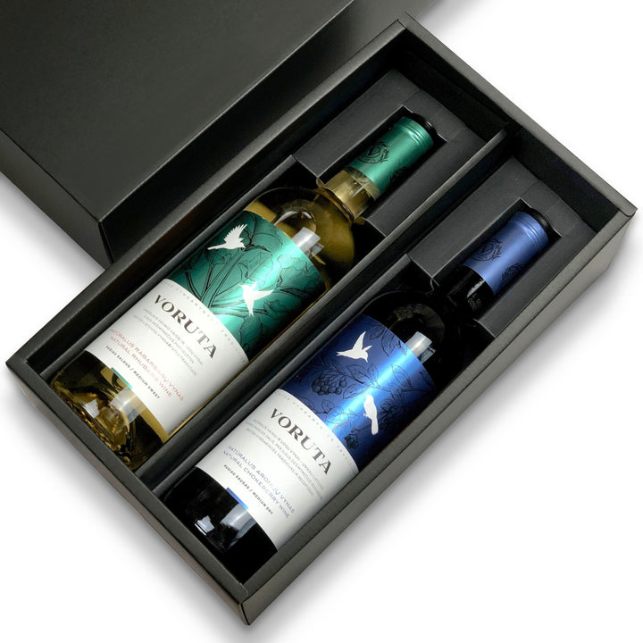 Gift: Red & White Fruit Wine Two-Bottle Box - ギフト：フルーツワイン赤＆白２本箱