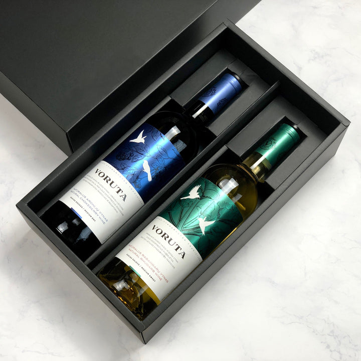 Gift: Red & White Fruit Wine Two-Bottle Box - ギフト：フルーツワイン赤＆白２本箱