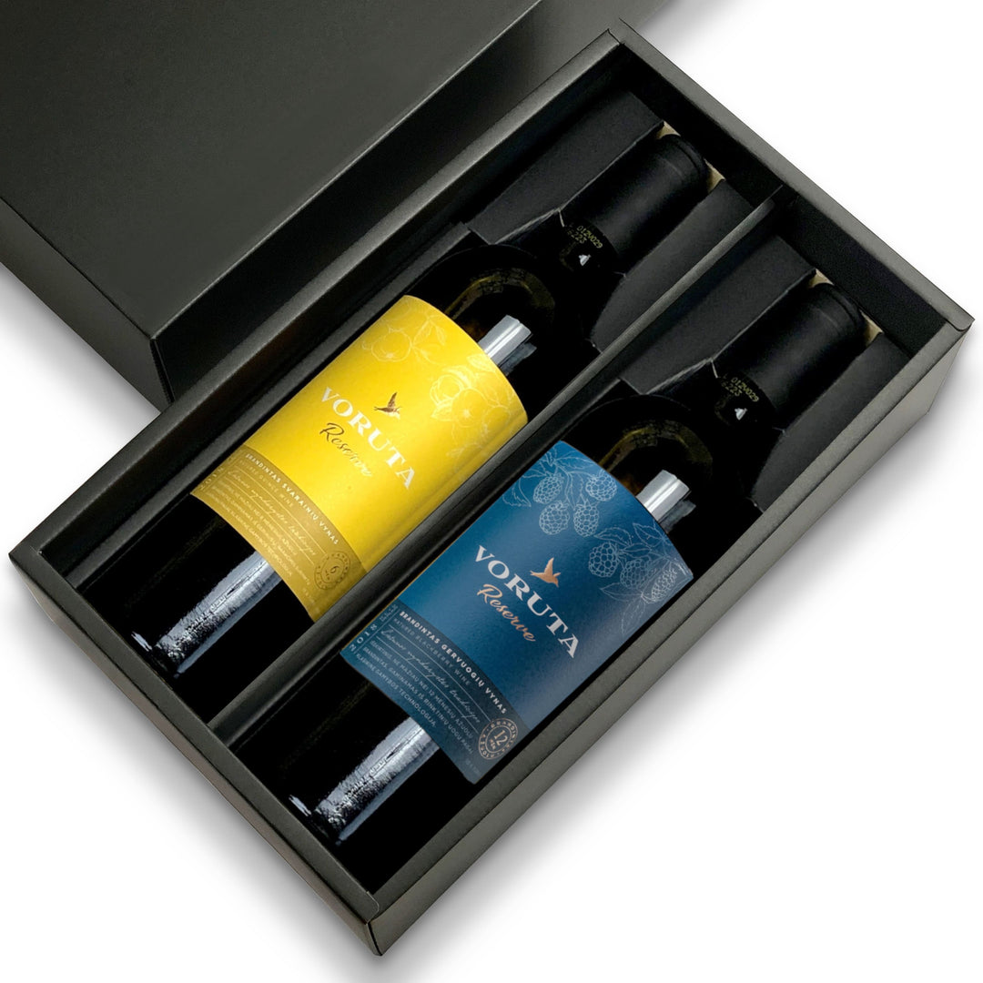 Gift: Red & White Reserve Wine Two-Bottle Box - ギフト：フルーツワイン赤＆白レゼルヴ２本箱