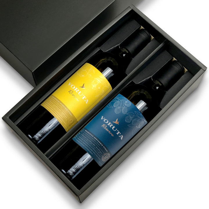 Gift: Red & White Reserve Wine Two-Bottle Box - ギフト：フルーツワイン赤＆白レゼルヴ２本箱