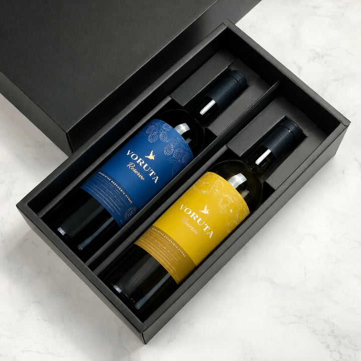 Gift: Red & White Reserve Wine Two-Bottle Box - ギフト：フルーツワイン赤＆白レゼルヴ２本箱