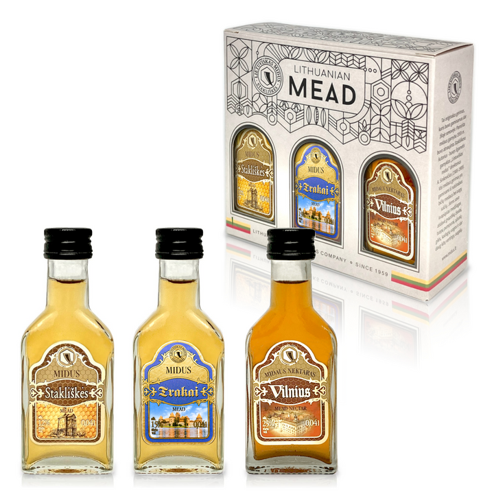 Gift Boxed Miniature Bottle Set: Mead 12% / 15% & Mead Nectar 25% (6 Bottles) - ミード12%/15%＆ミードネクター25% ミニチュアボトル６本 ギフトボックスセット