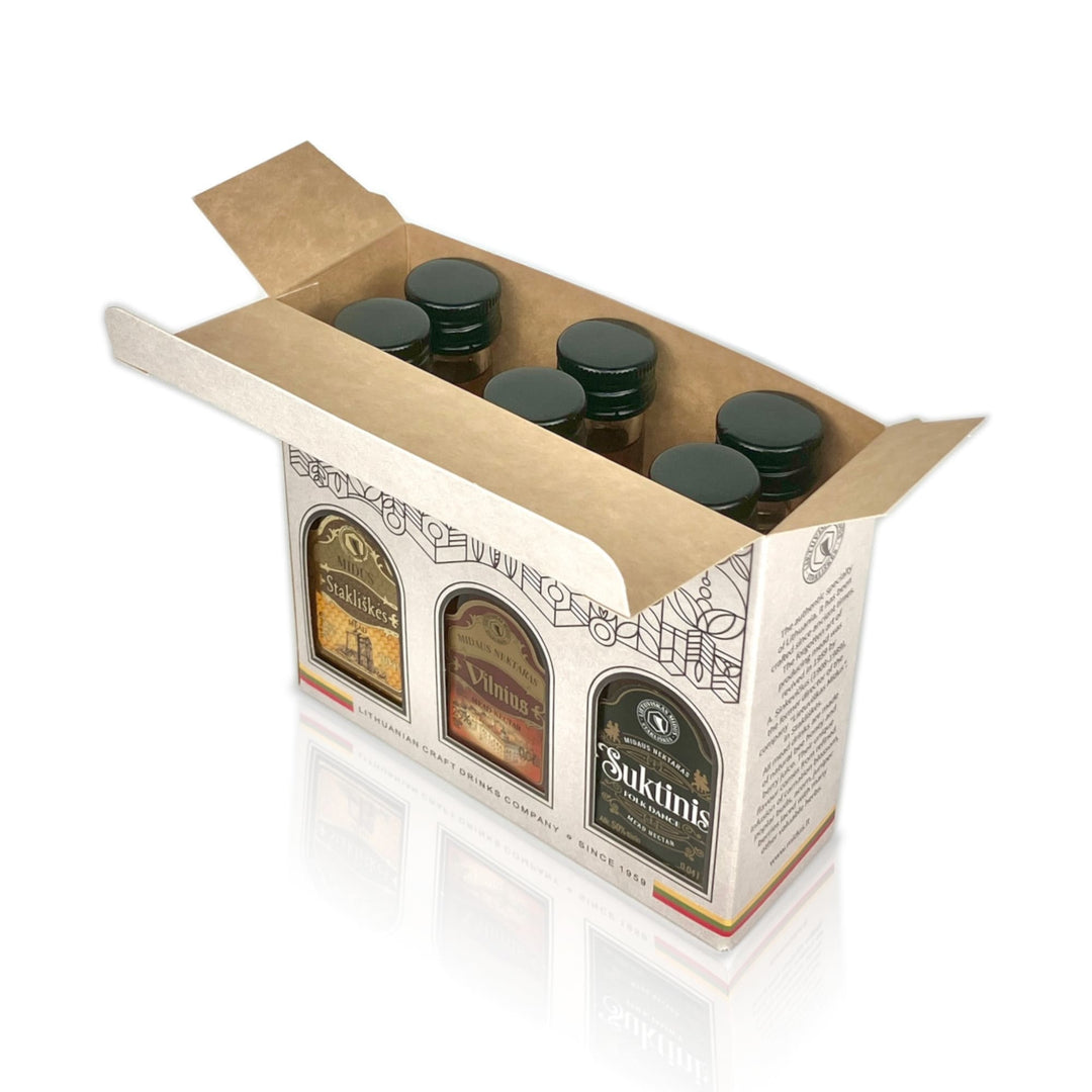 Gift Boxed Miniature Bottle Set: Mead & Mead Nectar (6 Bottles) - ミード＆ミードネクター ミニチュアボトル６本 ギフトボックスセット