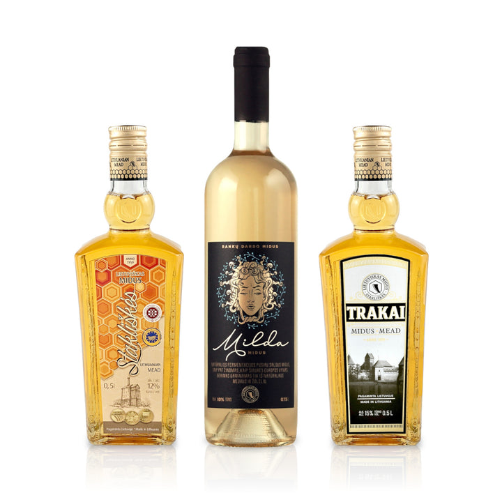 Assorted set: 3 Brands of Mead - はちみつ酒「ミード」3種類セット