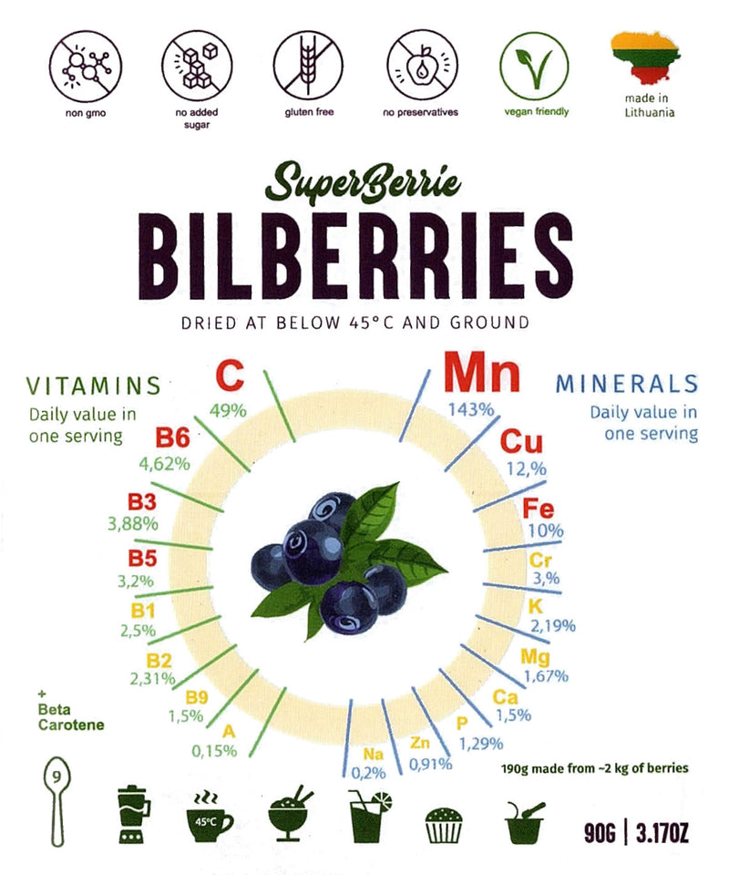 Superfood Powder "Bilberry (Blueberry)"