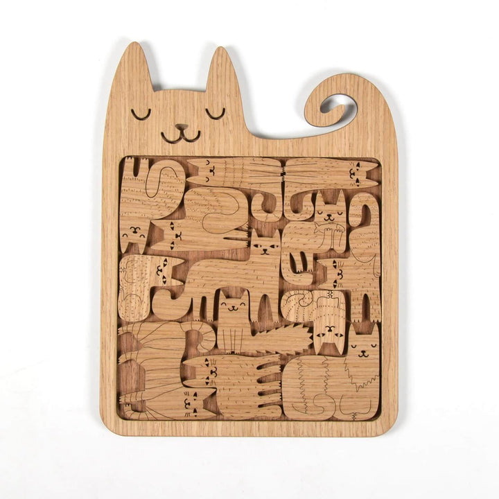 Etno Design Wooden TWO-WAY Puzzle "HAPPY CATS"