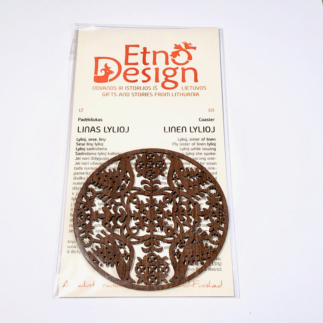 Etno Design フェルトコースター「LINEN LYLIOJ（リネンと小鳥）」