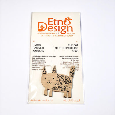 Etno Design wooden ornament "CAT OF THE SPARKLING SEAS"