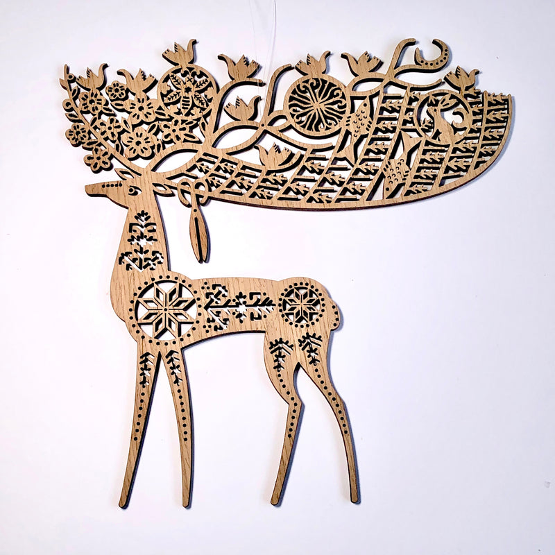 Etno Design wooden ornament "NINE ANTLER DEER"